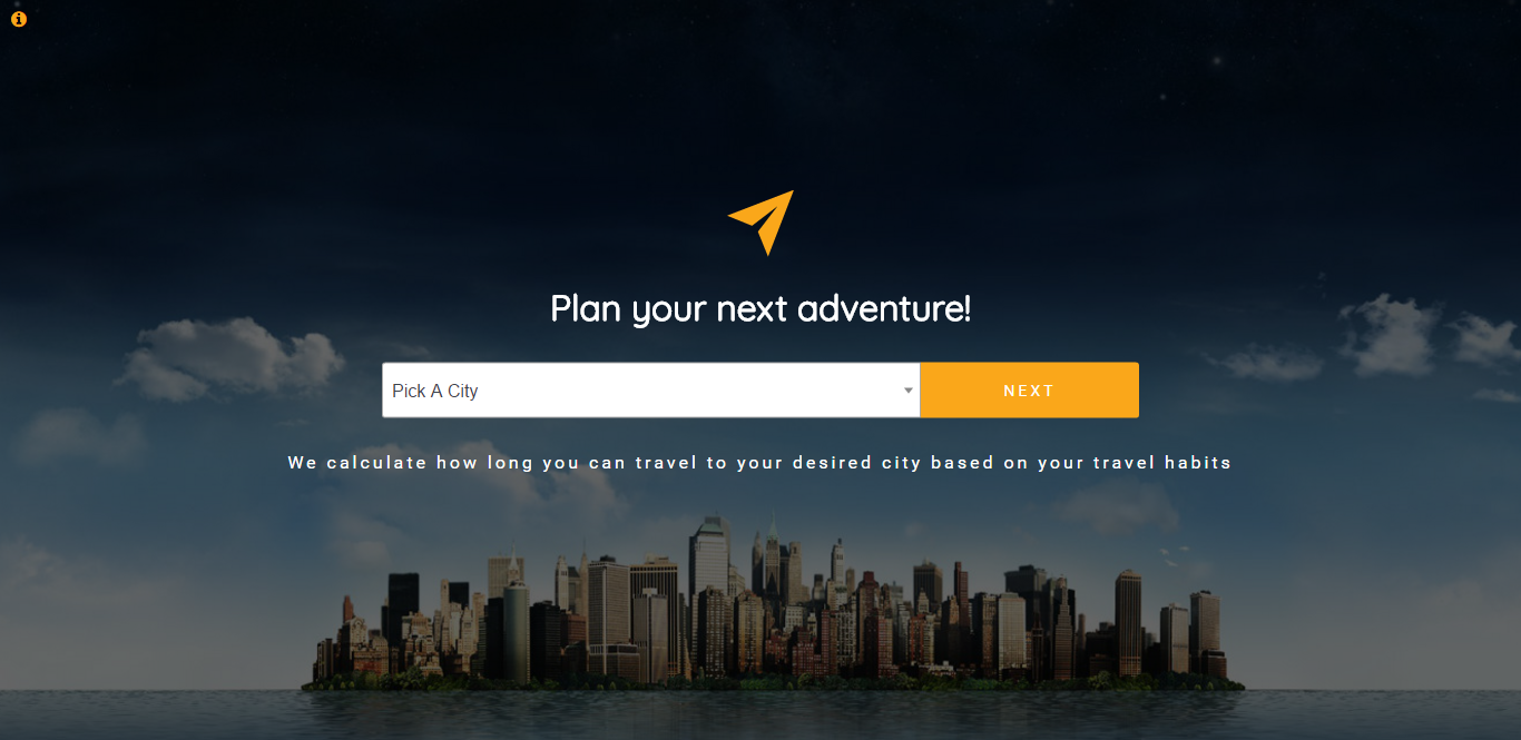 Screenshot of Nomad Traveler page